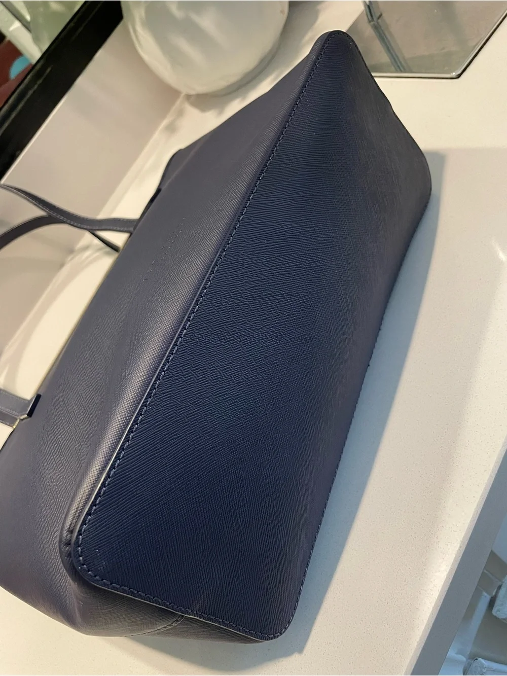 Ted Baker Navy Saffiano Leather Tote Bag